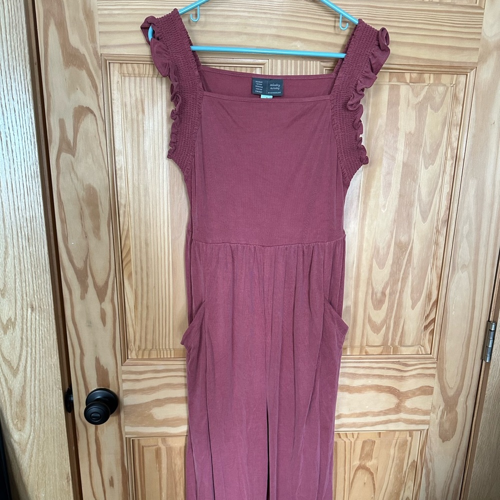 NWT Anthropologie Saturday Sunday Billie Ribbed Cupro Jumpsuit Size Med